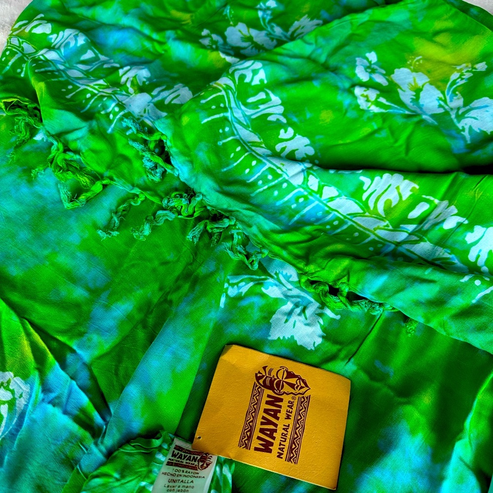 2 Sarongs/ pareos. Green with tag still attached to it
